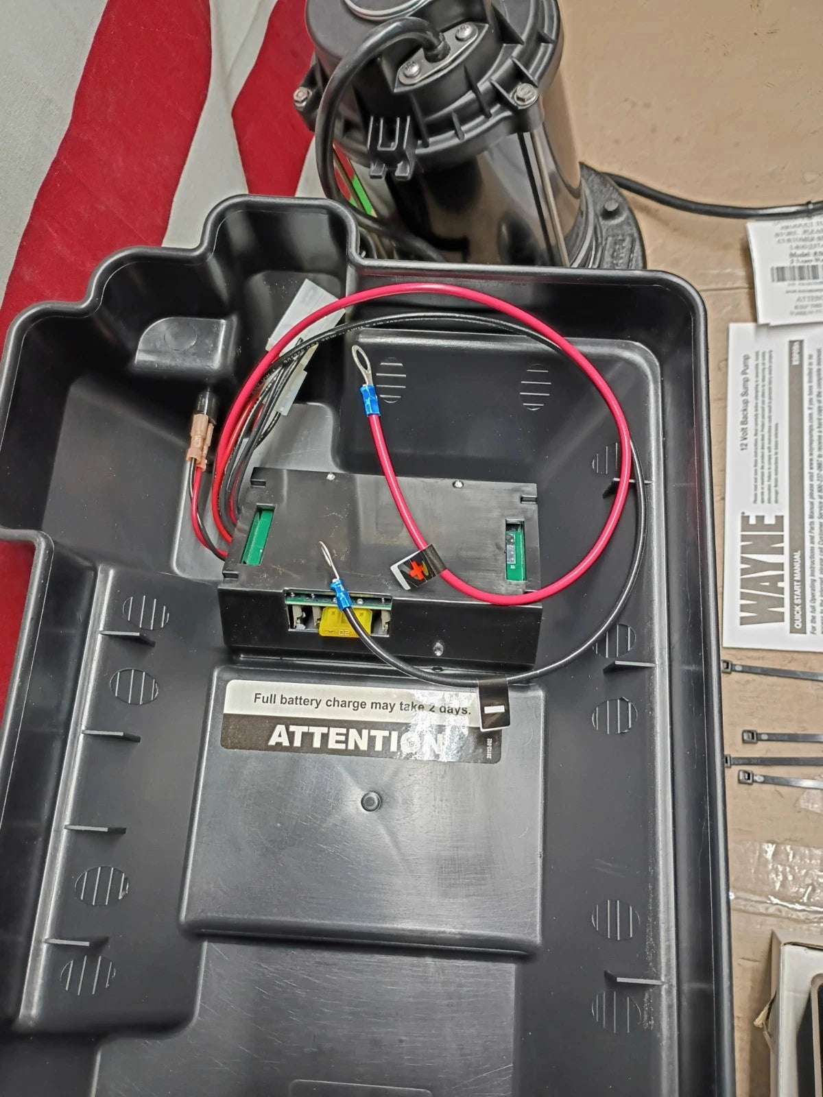 Wayne ESP25N Upgraded 12V Battery Backup System Black Backup Pump **READ DISCR**