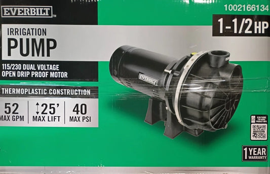 Everbilt Lawn Irrigation Pump Plastic 1.5HP HDLS15P OPEN BOX