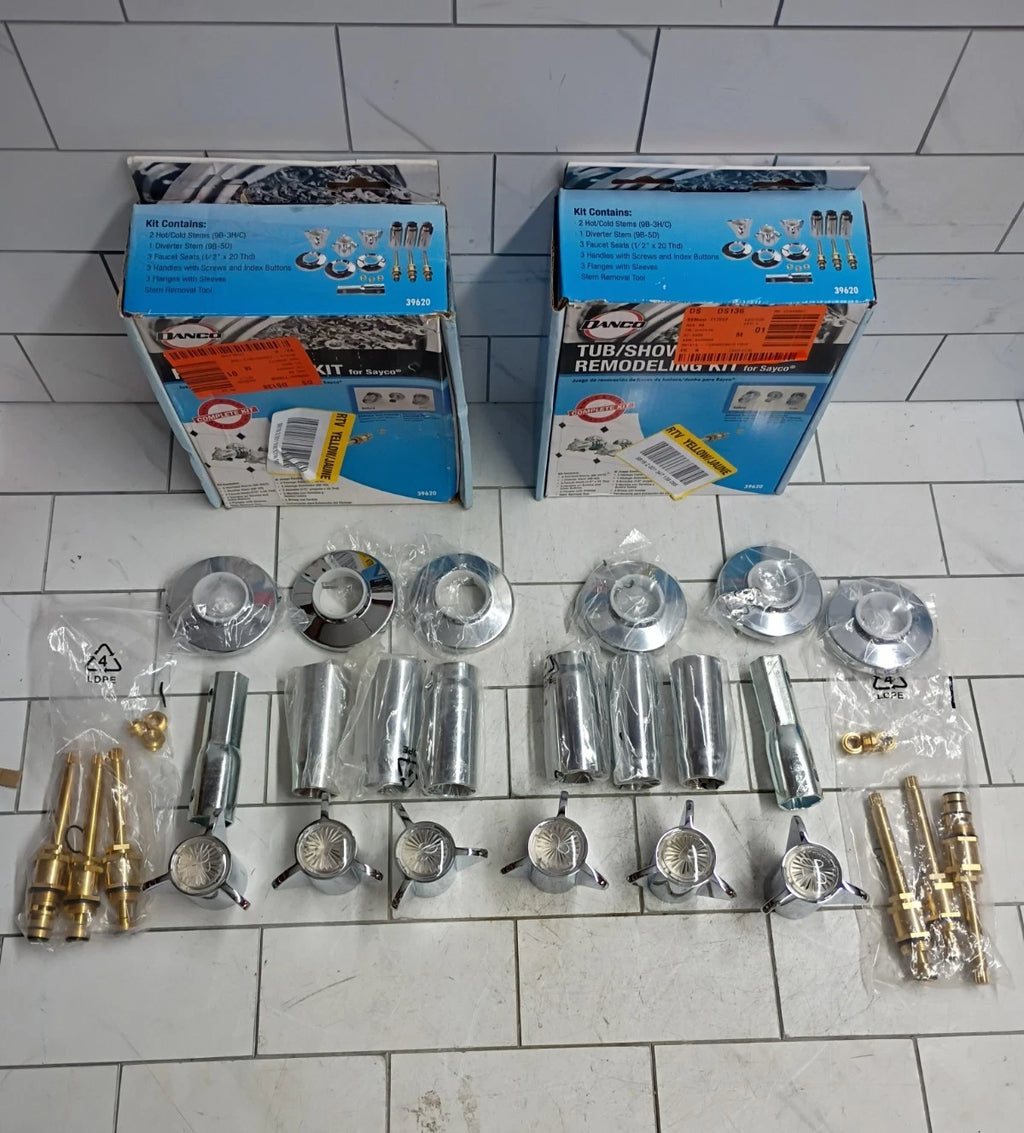 2pk Danco 39620 Tub & Shower Trim Kit for Sayco Faucets 3 Handle Chrome Open Box