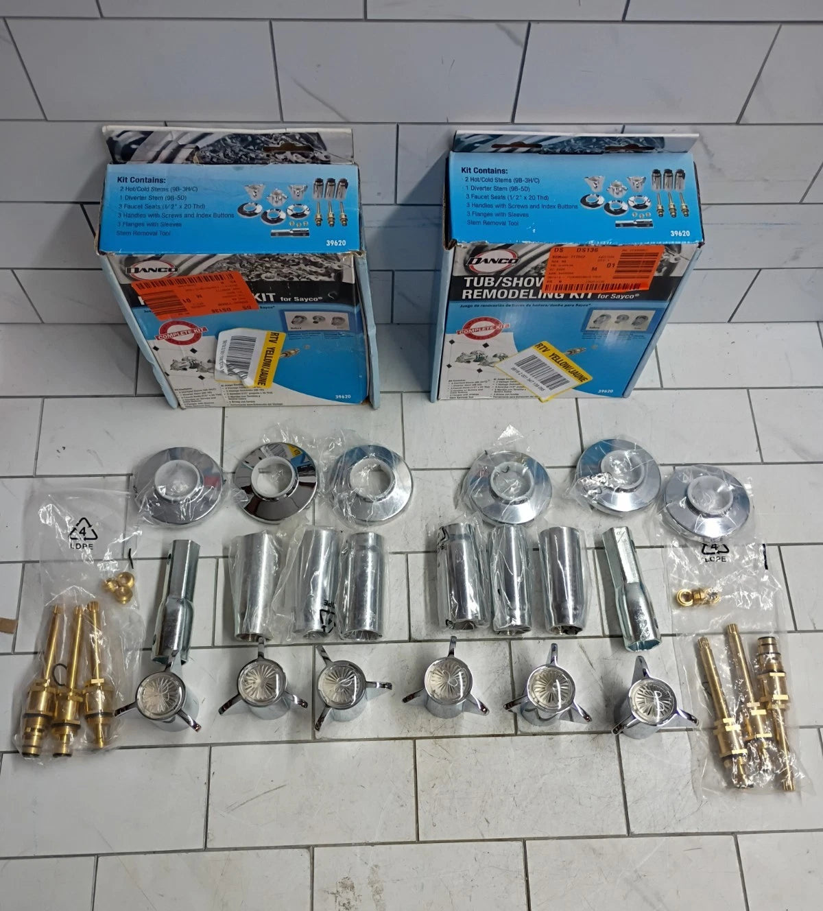 2pk Danco 39620 Tub & Shower Trim Kit for Sayco Faucets 3 Handle Chrome Open Box