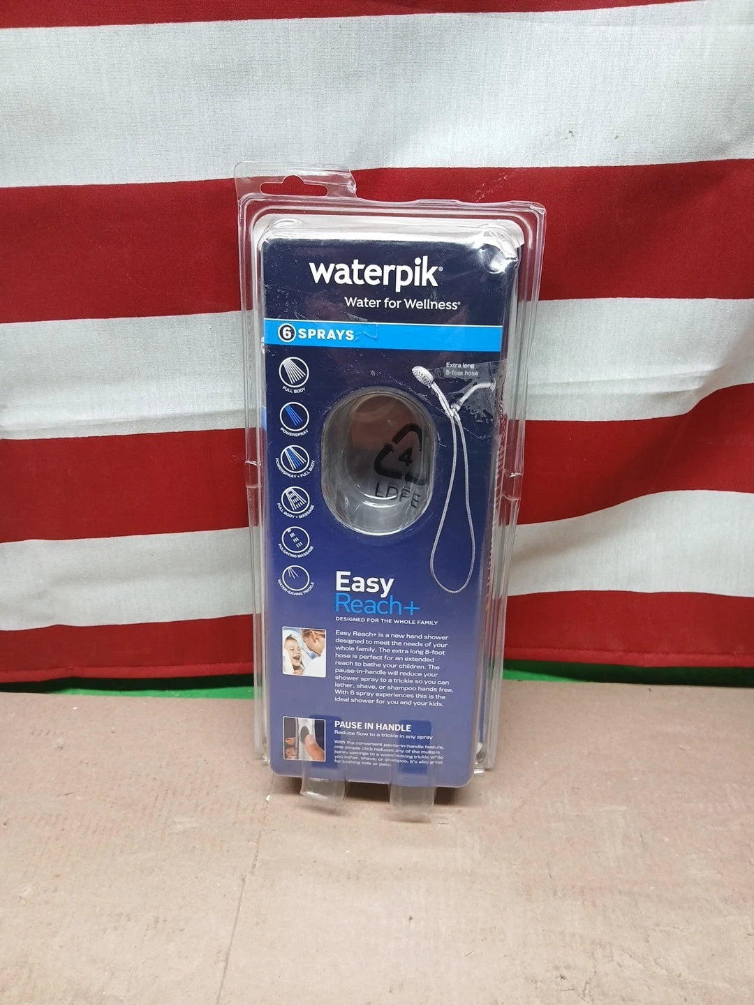 Waterpik 6-Spray 4.8 in. Wall Mount Handheld Adjustable Shower Head. Chrome.