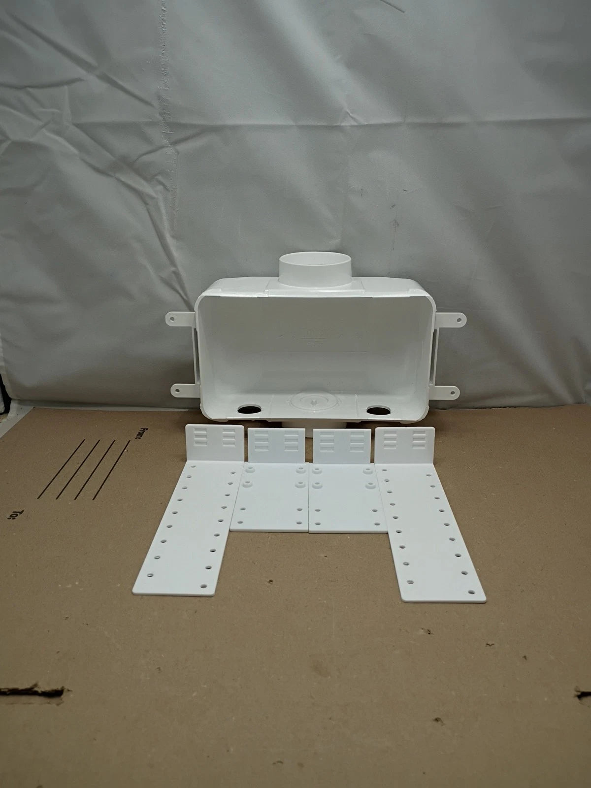 Oatey 38120 Centro Washing Machine Outlet Box Face Plate Brackets Fittings White