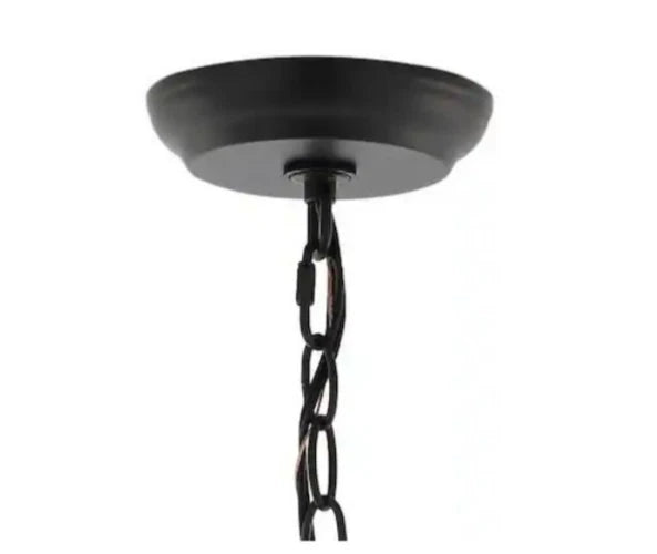 Glendale 6.75 in. 1-Light Black/Clear Outdoor LED Pendant Farmhouse Open Box