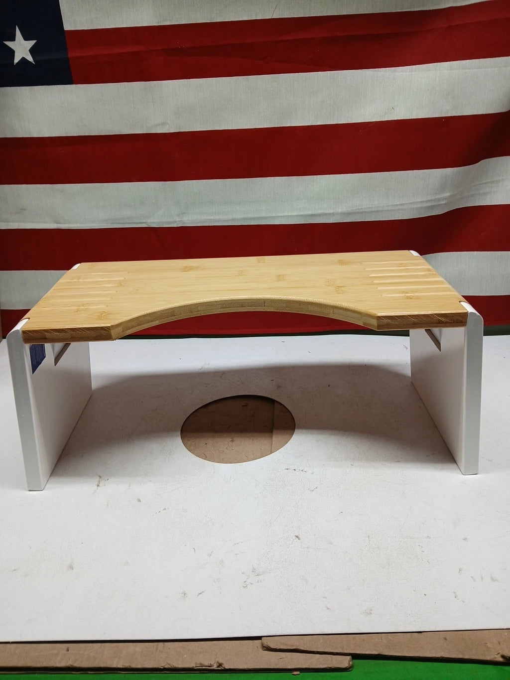 The Original SQUATTY POTTY Stockholm Bamboo Fold Stool (White Legs) Toilet Bath
