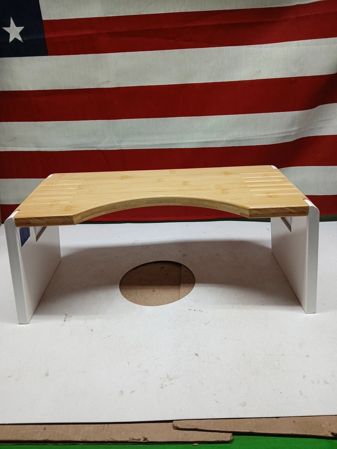 The Original SQUATTY POTTY Stockholm Bamboo Fold Stool (White Legs) Toilet Bath