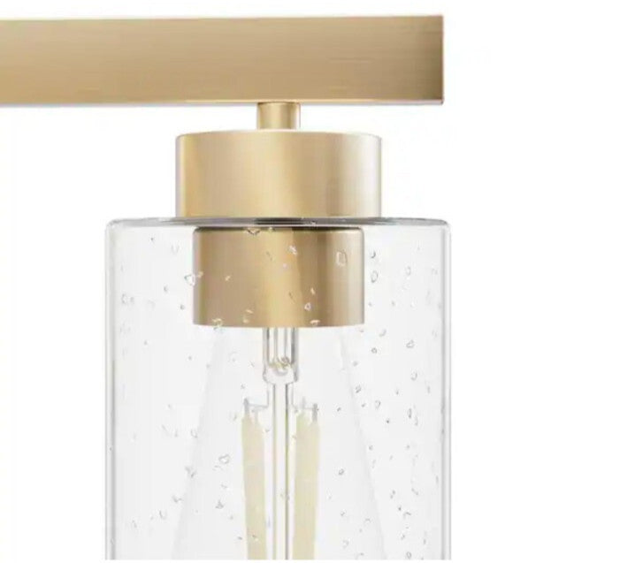 Hunter Hartland 22 in. 3-Light Alturas Gold Vanity Light with Clear Seeded Glass