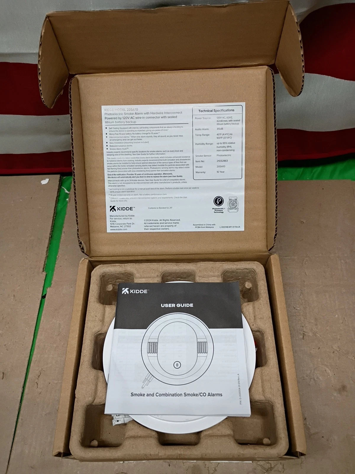Kidde 20SA10 Hardwired Smoke Detector, 10-Year Battery, Interconnectable.