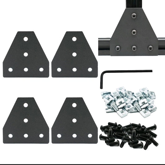 8 PCS Black T-Shape Corner Bracket Connector for 4040 Series Aluminum Extrusion
