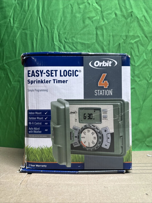 ORBIT 57894 4-STATION EASY-SET LOGIC INDOOR/OUTDOOR IRRIGATION CONTROLLER