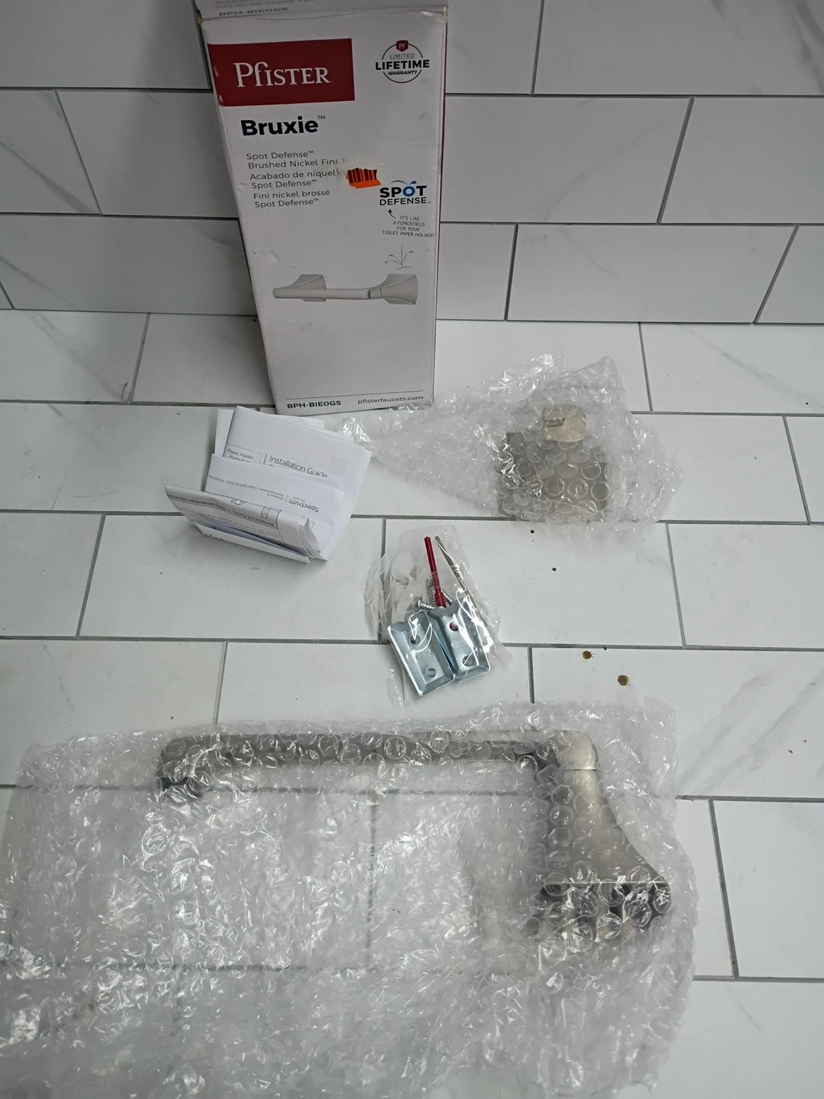 Pfister BPH-BIEOGS Bruxie Pivot Toilet Paper Holder Brushed Nickel New Sealed
