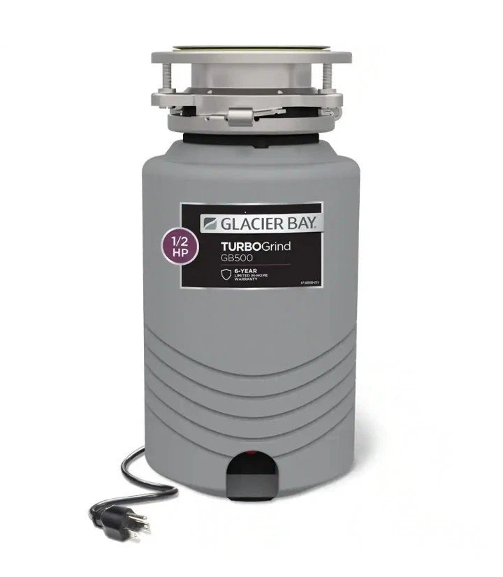 Glacier Bay GB500 Turbo Grind 1/2hp Garbage Disposal Continuous Feed Open Box