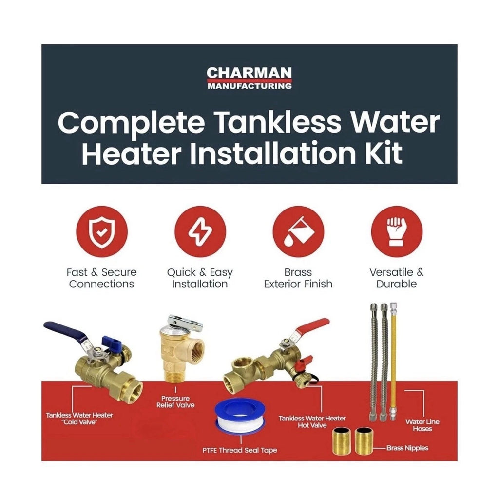 CMI Inc - 3/4 Inch IPS Female Threaded Complete Tankless Water Heater Valve Kit