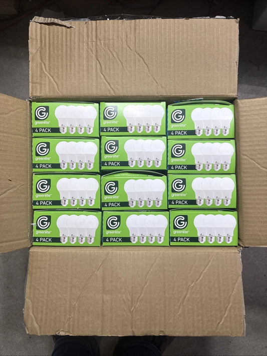 Greenlite LED 9W Light Bulb Case 24 Four Packs 60W Equivalent A19 3000K Non Dim