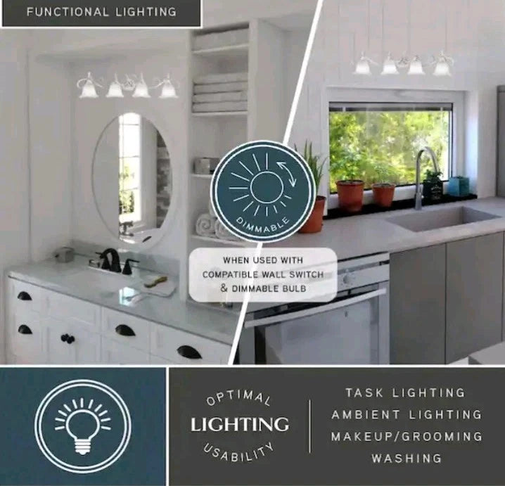 Vaxcel Bella 4L Vanity Light Brushed Nickel - BL-VLD004BN Open Box