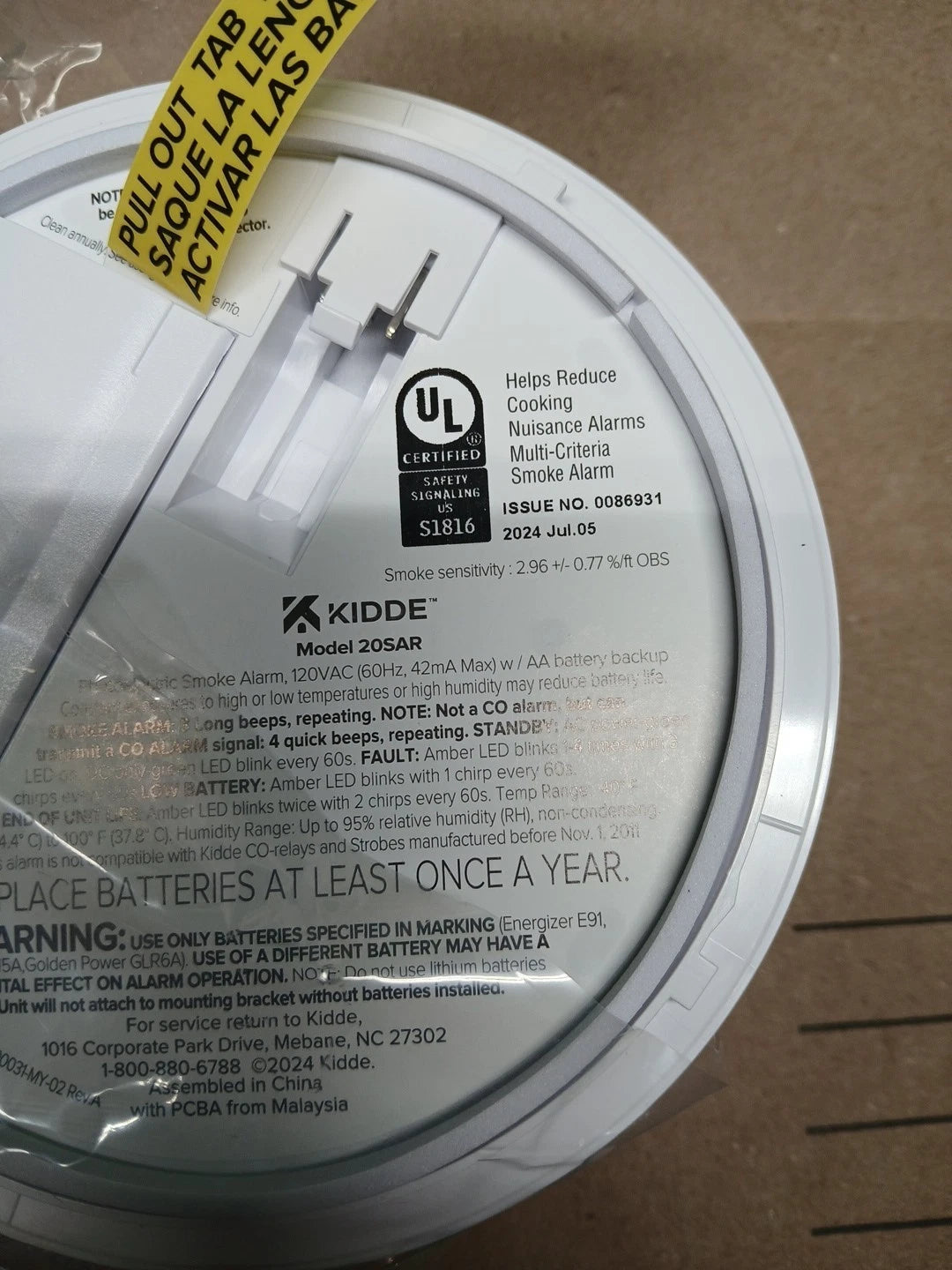 Kidde Smoke Alarm Model 20SAR Hard Wired Detector, battery, 4 Pack NEW OPEN BOX