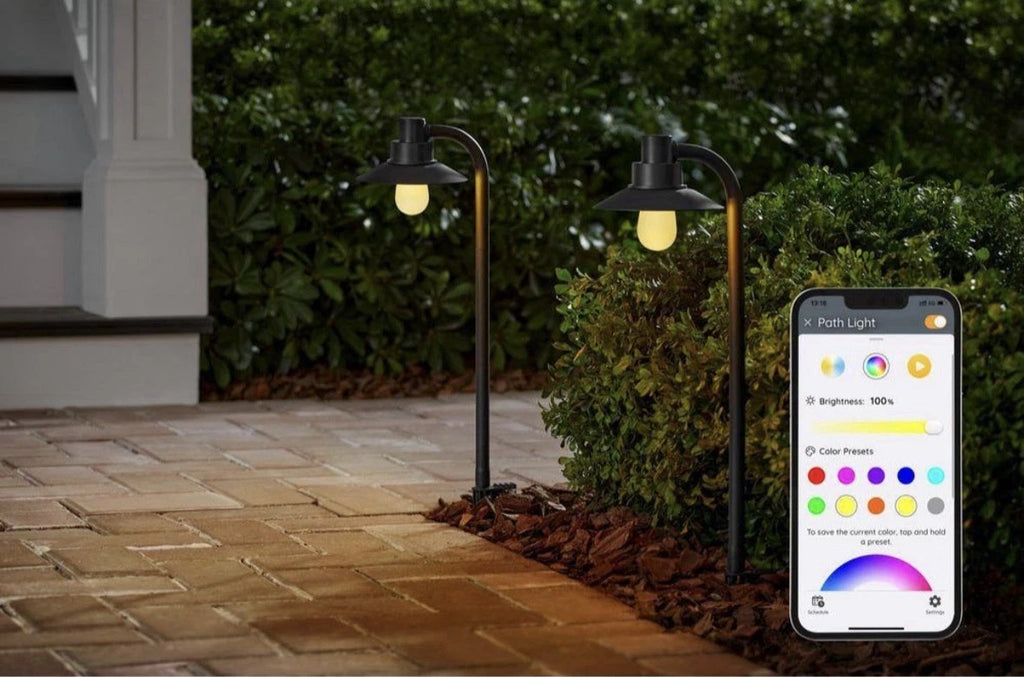 2PK Hampton Bay Smart Low Voltage Black Plug-in RGBw Integrated LED Outdoor Path
