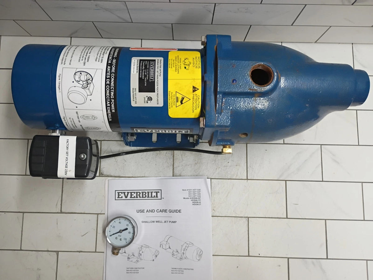 Everbilt HDSWJ5 Shallow Well Jet Pump Cast Iron 1/2HP - FOR PARTS