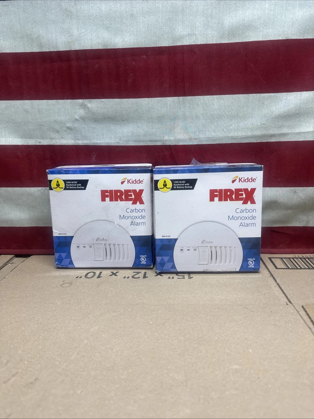 2 Pack Kidde Firex Hardwired Carbon Monoxide Detector w/LED, 9V Backup Battery