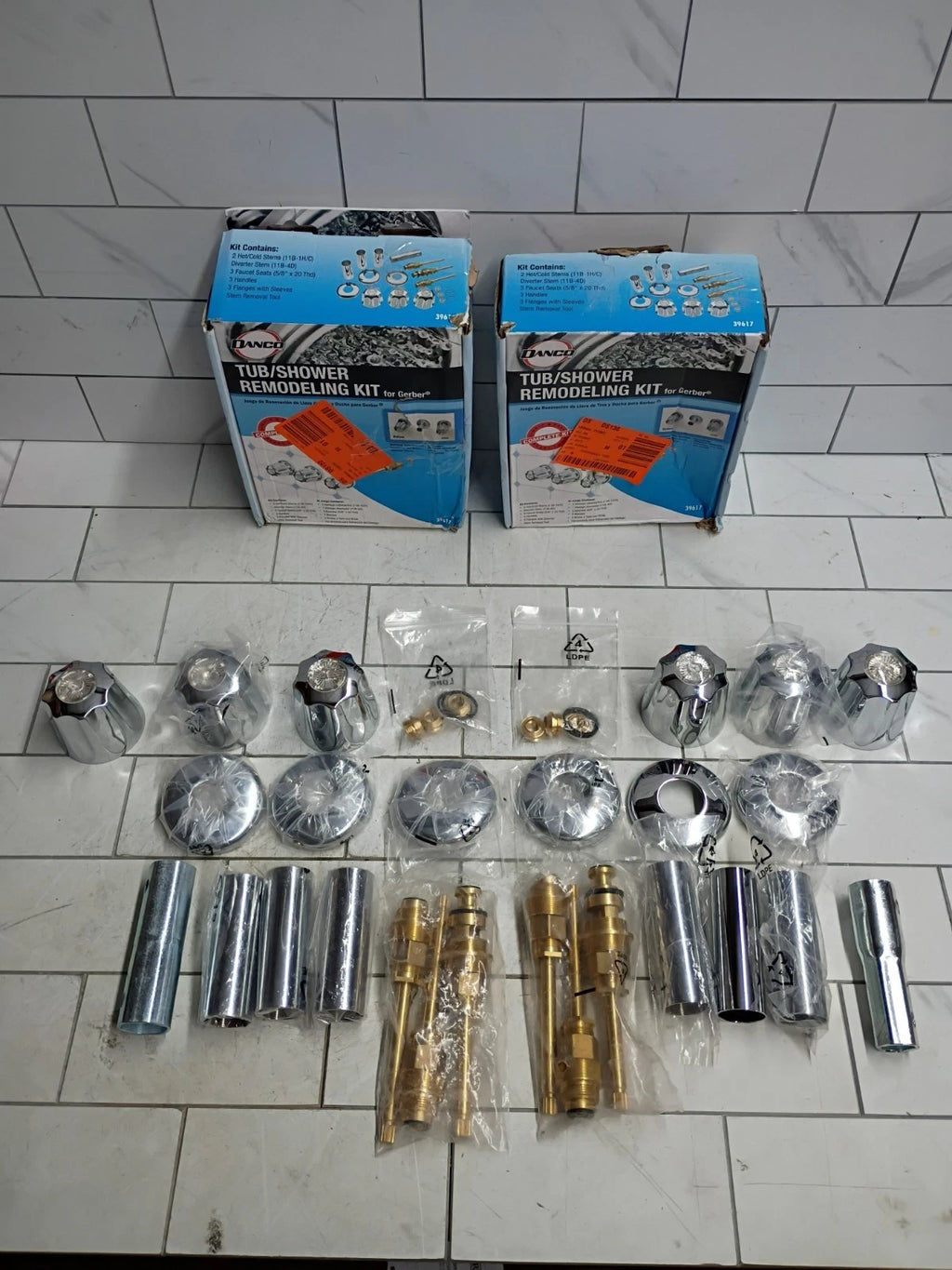 2pk Danco 39617 Tub/Shower Remodeling Kit for Gerber CHROME Open Box
