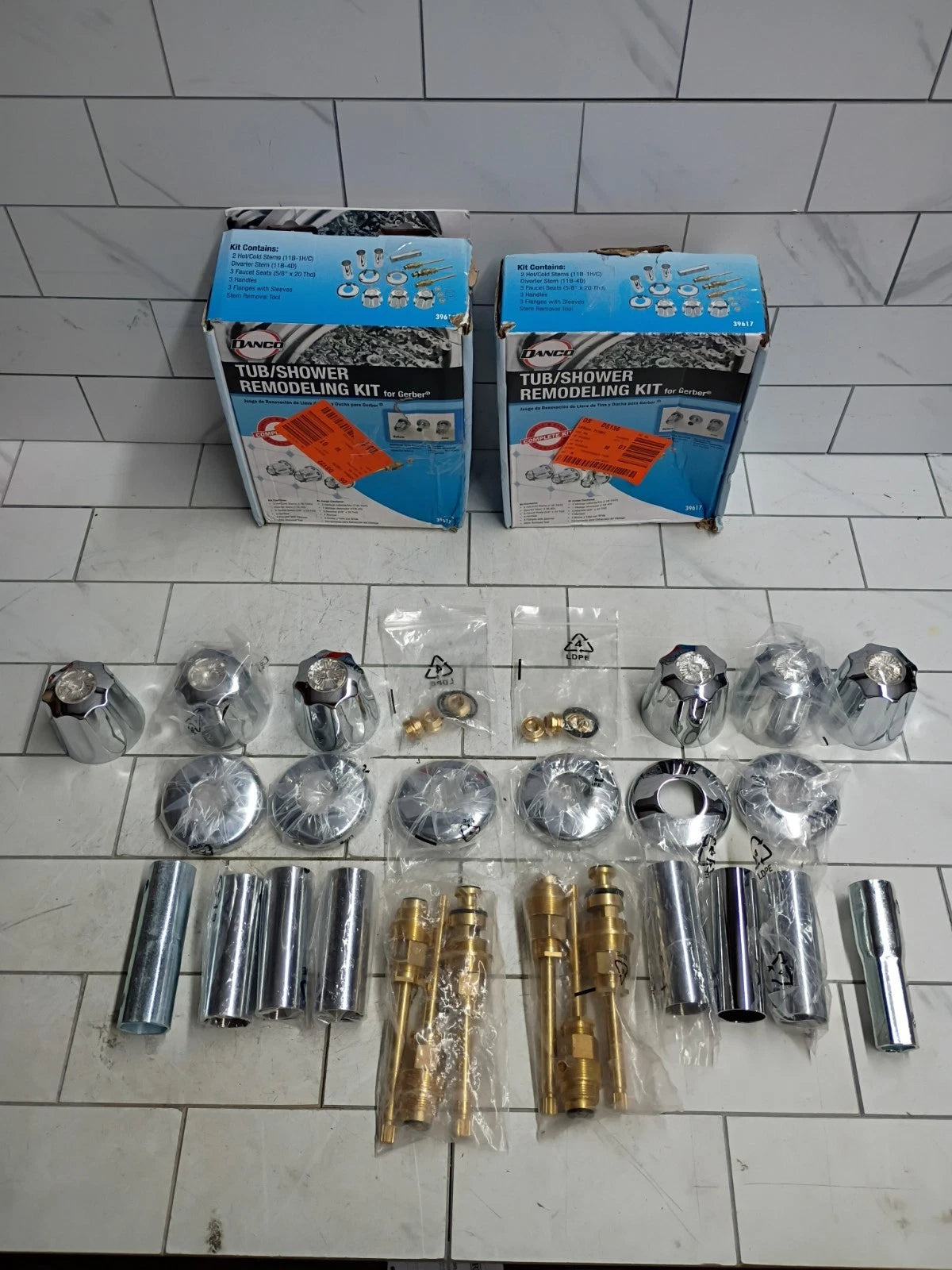2pk Danco 39617 Tub/Shower Remodeling Kit for Gerber CHROME Open Box