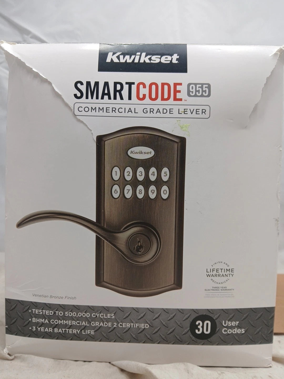 Kwikset SmartCode 955 Pembroke Light Commercial 10Button Keypad Electronic OB
