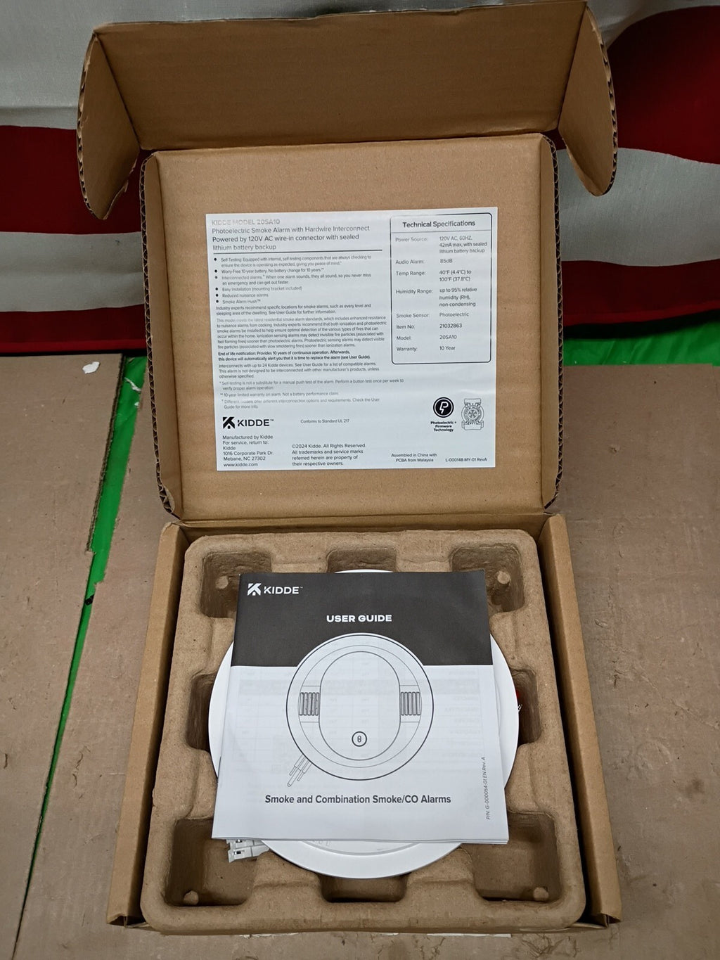 Kidde 20SA10 Hardwired Smoke Detector, 10-Year Battery, Interconnectable.