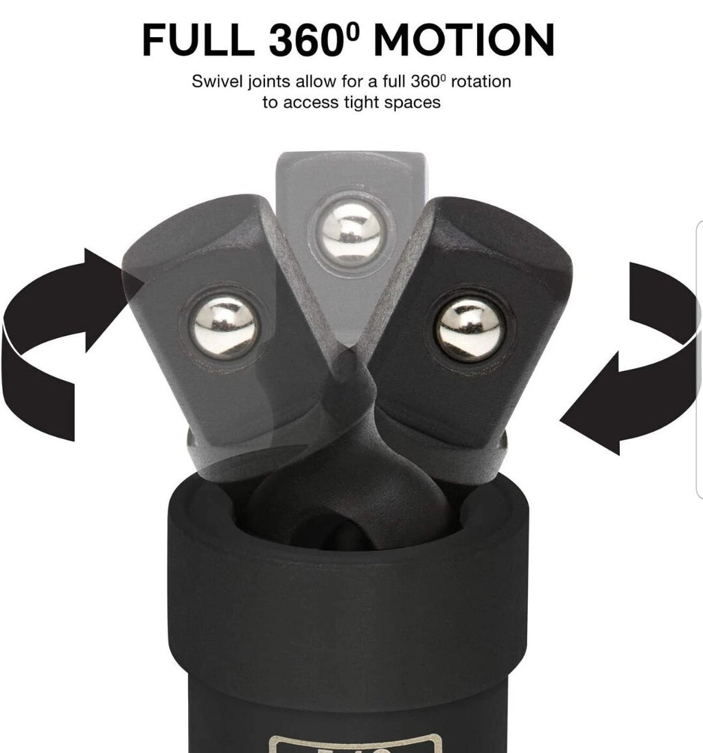 NEIKO 02486A Impact Universal Joint-Socket Swivel Set,Socket Extension Set Cr-Mo