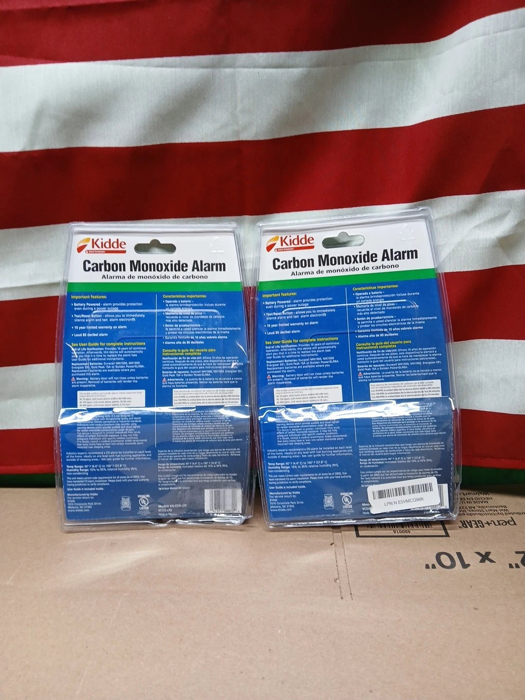 2x Kidde Carbon Monoxide Alarm Battery Operated CO Detector Monitor 9C05-LP2 New