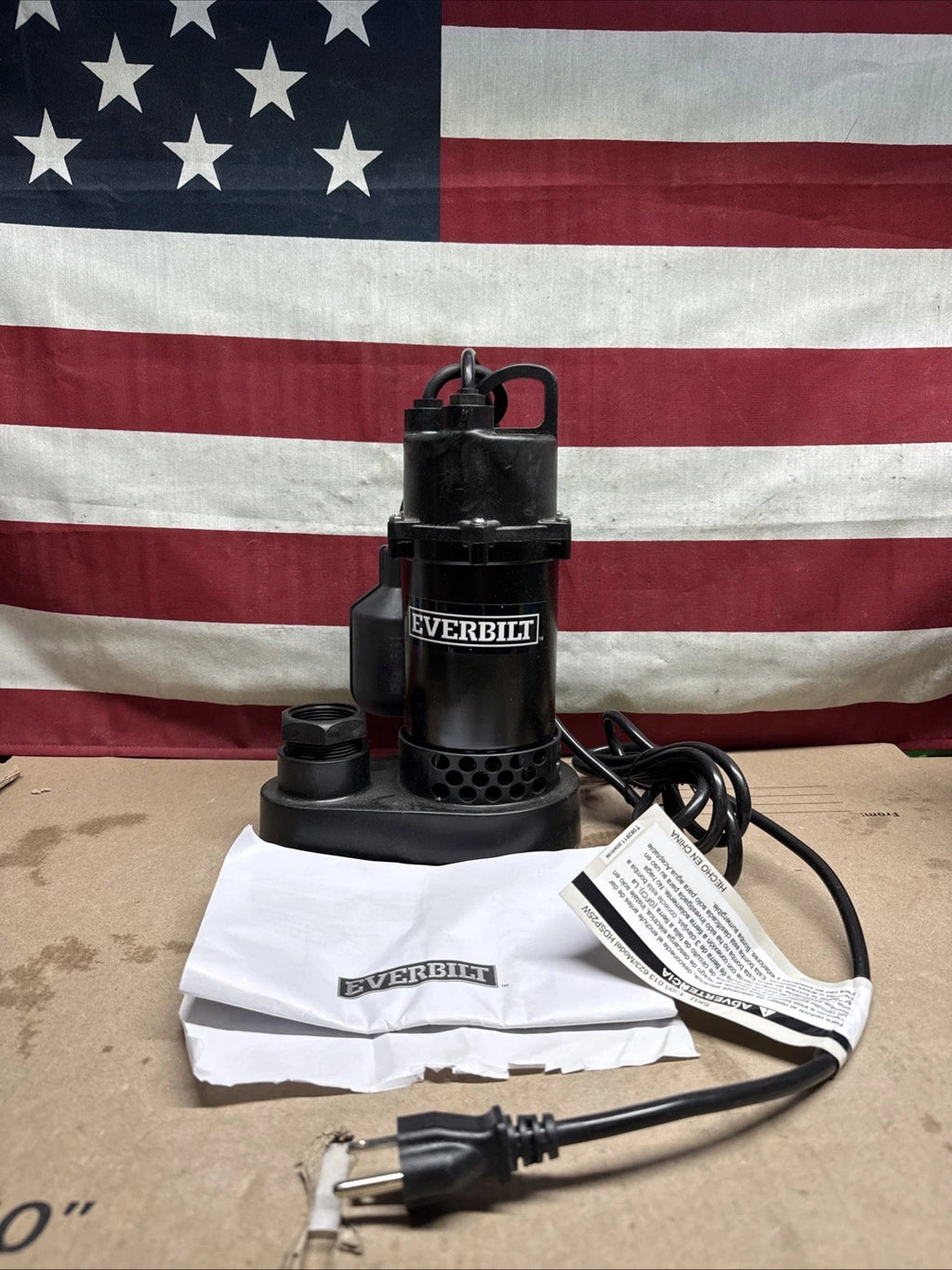 Everbilt 1/4 HP Aluminum Sump Pump w/ Tether Float Switch HDSP25W NEW OPEN BOX.