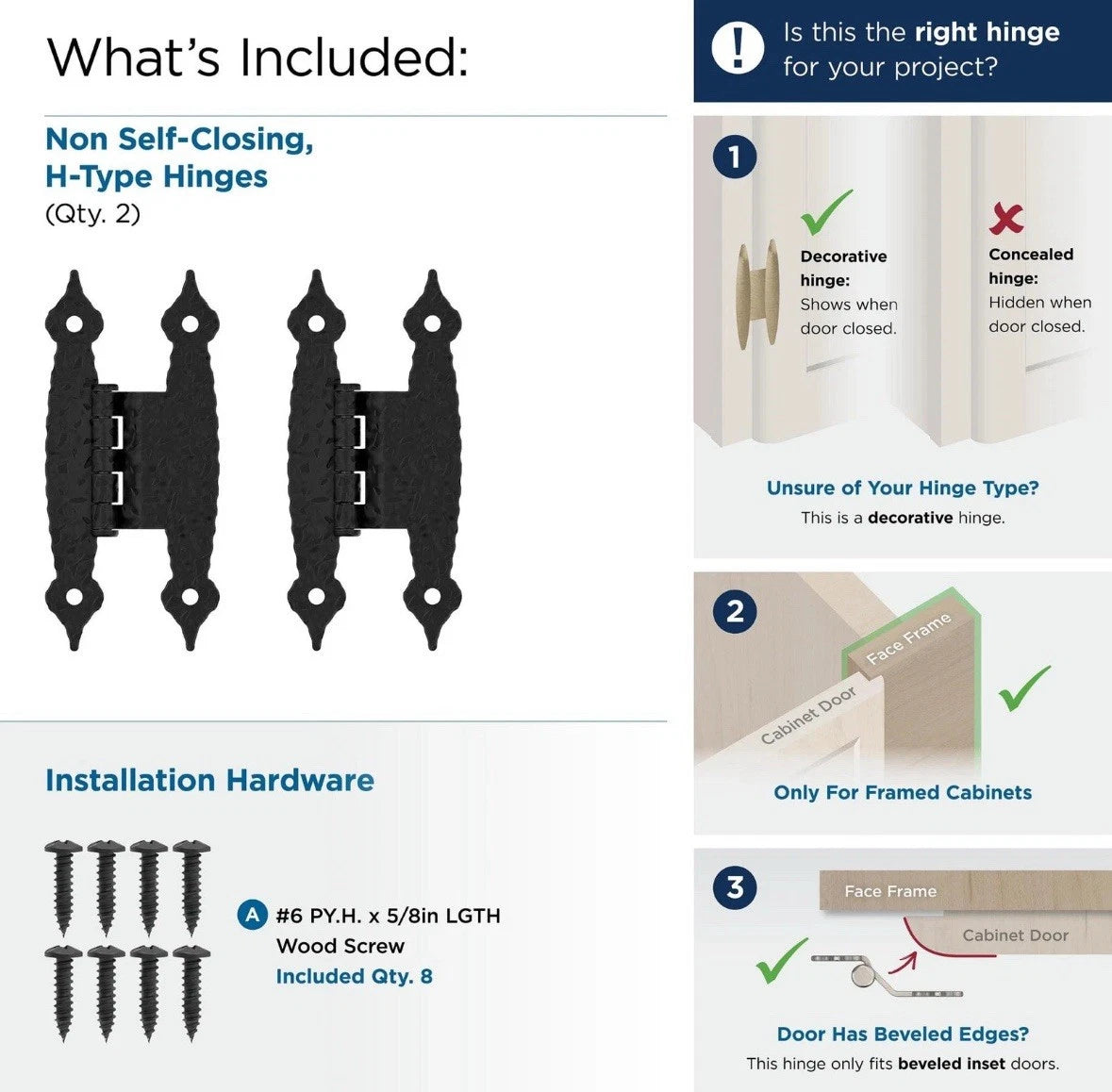 4pack Amerock BPR3406ORB Oil Rubbed Bronze Cabinet Door Hinge