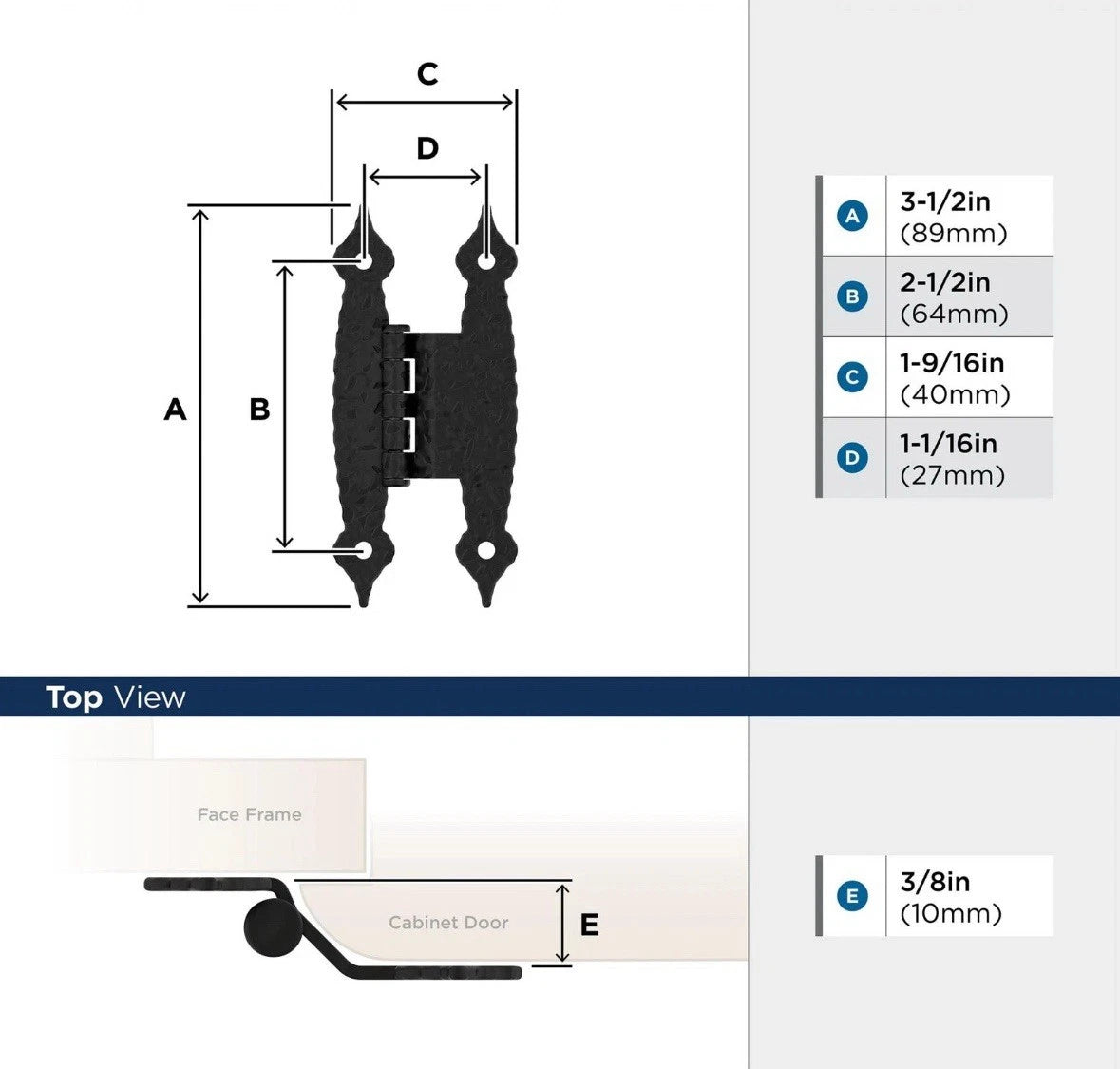 4pack Amerock BPR3406ORB Oil Rubbed Bronze Cabinet Door Hinge