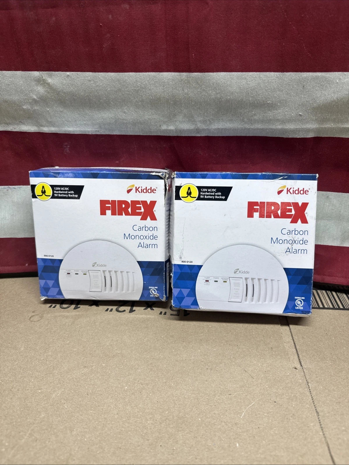 2 Pack Kidde Firex Hardwired Carbon Monoxide Detector w/LED, 9V Backup Battery