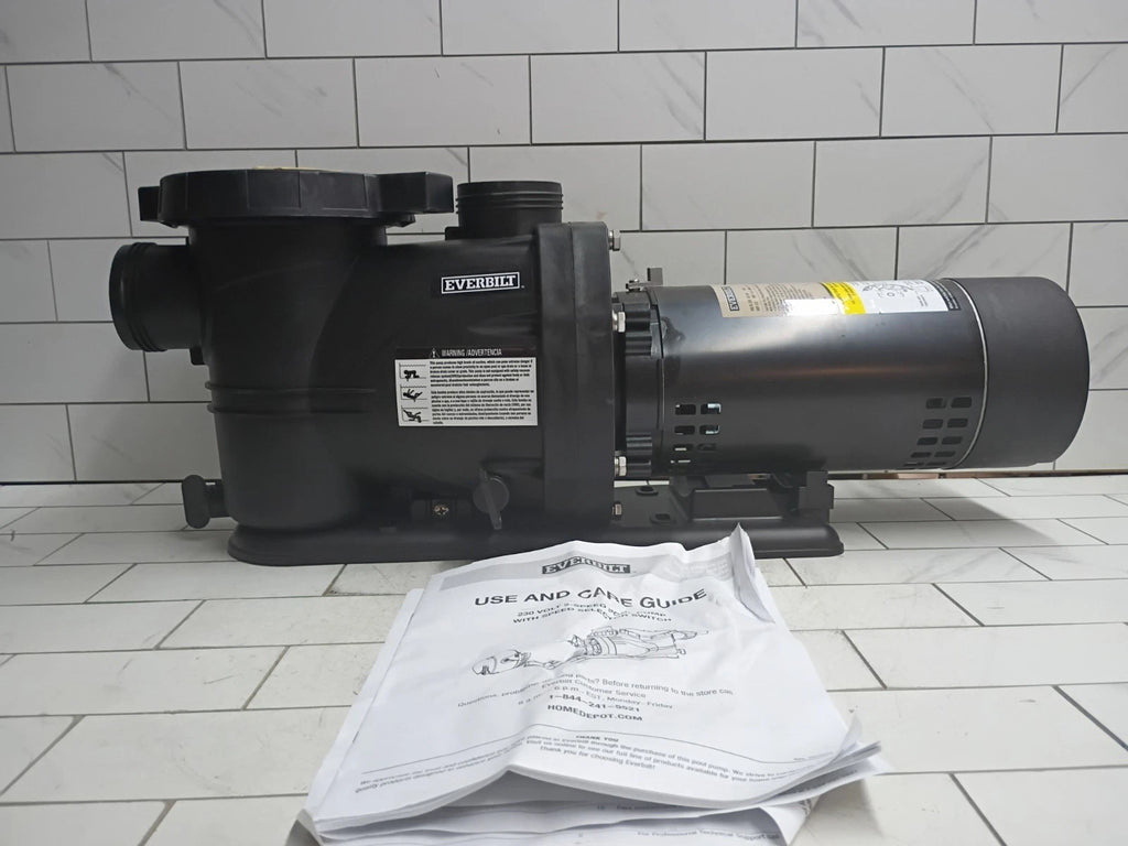 Everbilt SPP10002-2SP 1 HP Pool Pump 2 Speed 230V New Open Box **NO UNIONS**