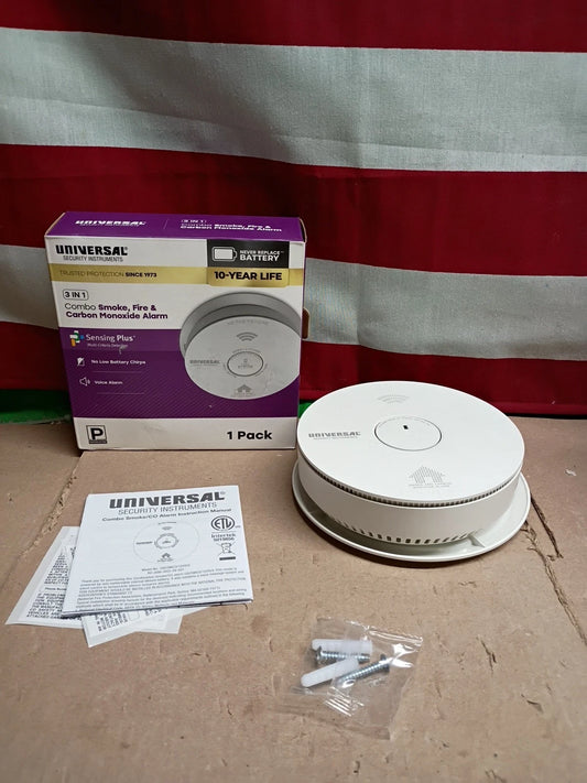 Universal 10-Year Battery Combo Smoke+Carbon Monoxide Detector Voice Alarm