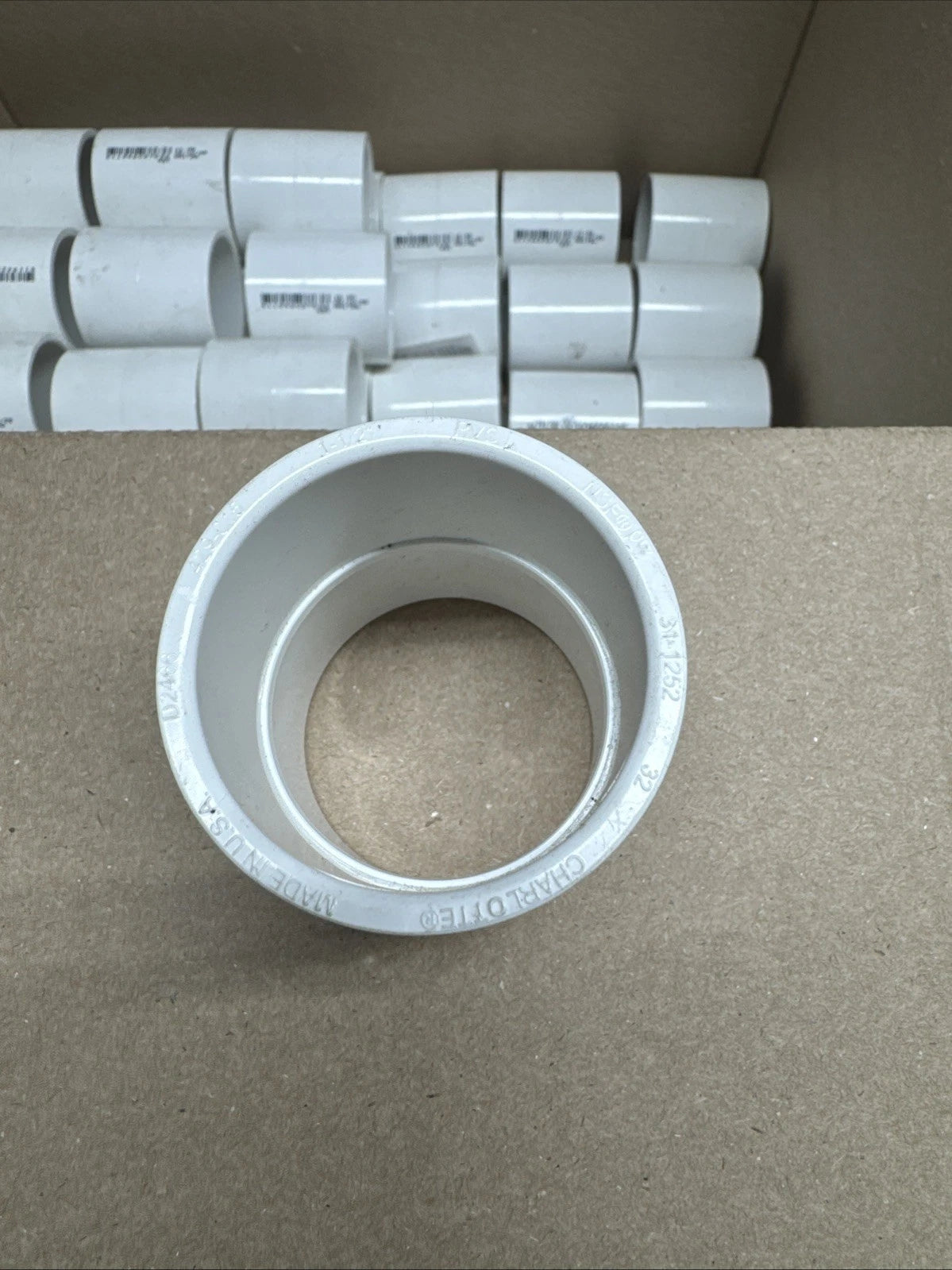 Lot Of 44 Charlotte Pipe and Foundry Coupling Pvc White 1-1/2" X 1-1/2"