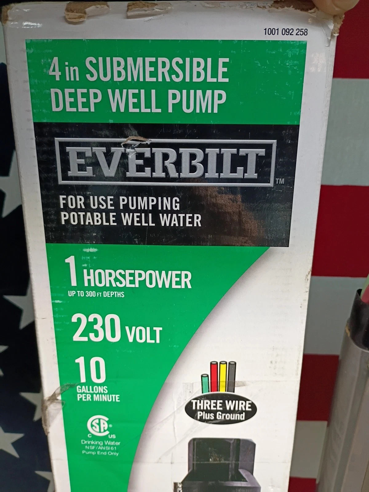 Everbilt EFSUB10-123HD 1 HP Submersible 3Wire 10GPM Deep Well Potable Water Pump