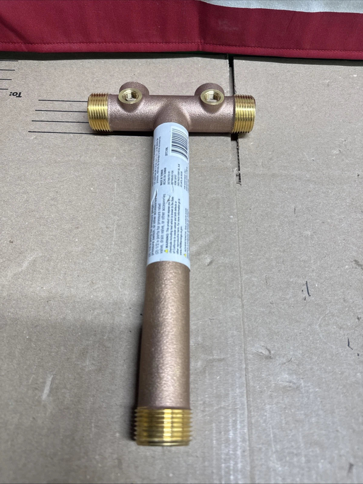 Everbilt 10 in. Brass Tank Tee 1 in Diameter