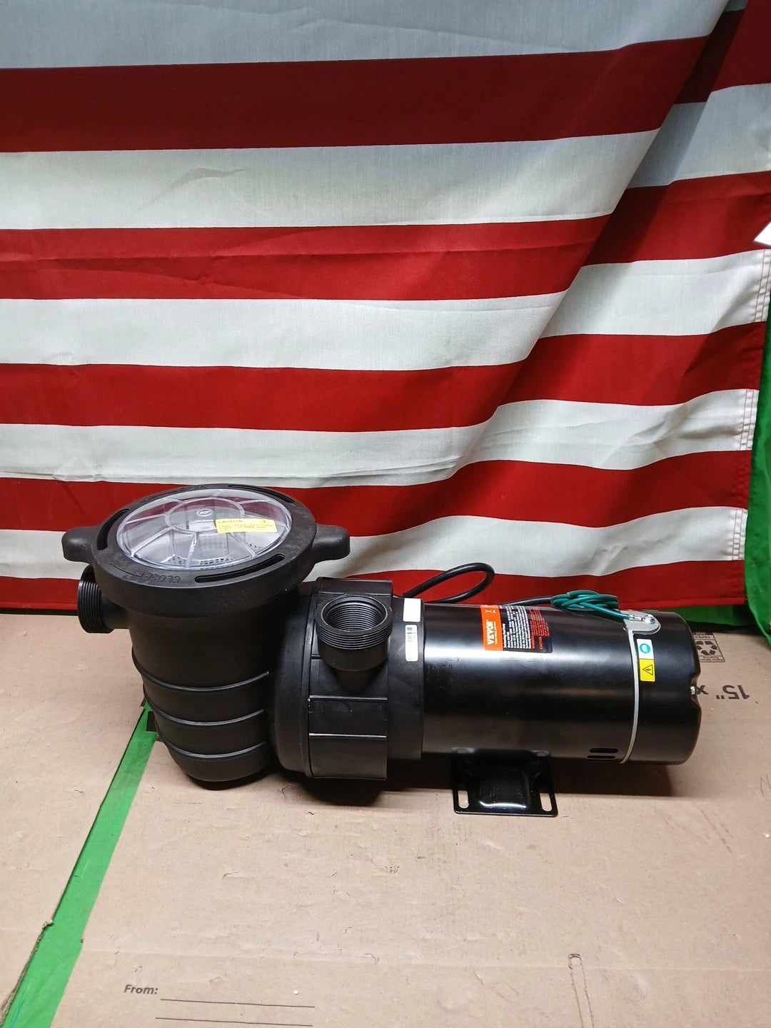 VEVOR Swimming Pool Pump 2.0HP 115V 1500W, Single Speed Pumps for Above...