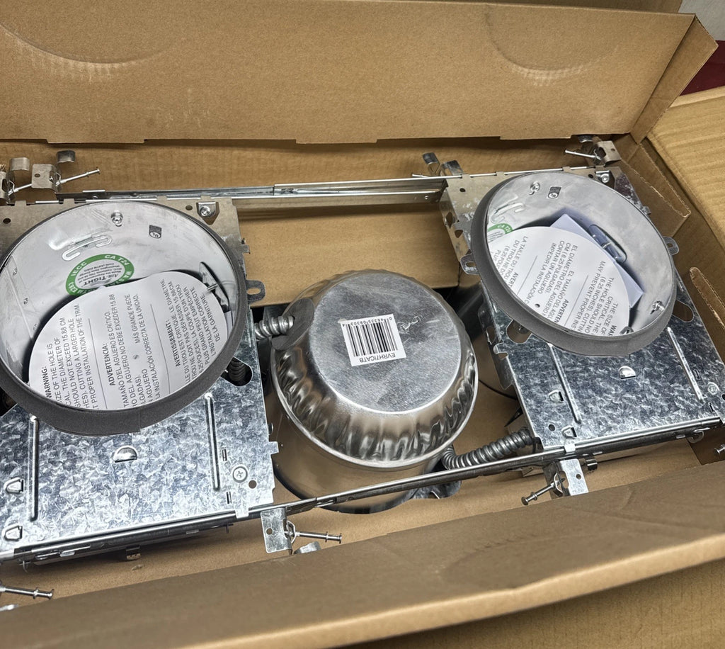 6 Pack EnviroLite 6 in. IC Rated LED New Construction Recessed Housing.
