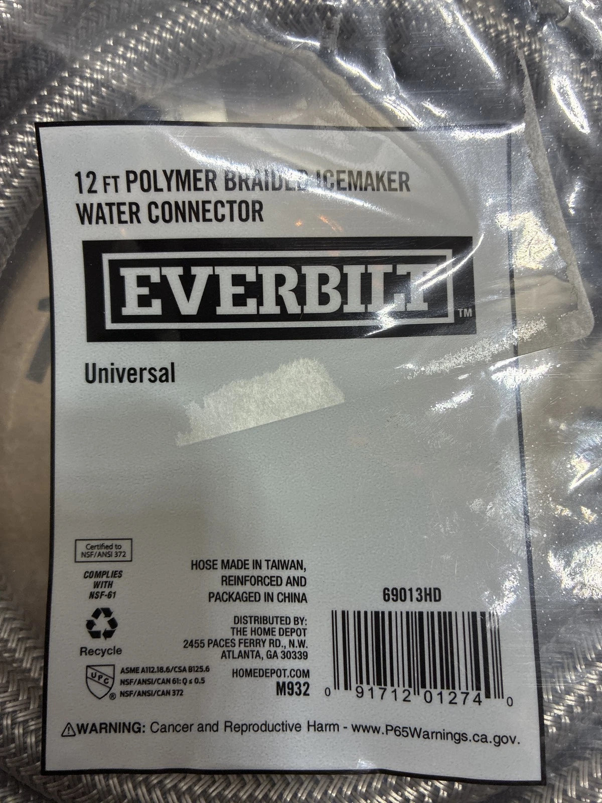 3PK 12FT/10FT BRAIDED POLYMER REFRIGERATOR/ICE MAKER SUPPLY LINE BRAND NEW READ