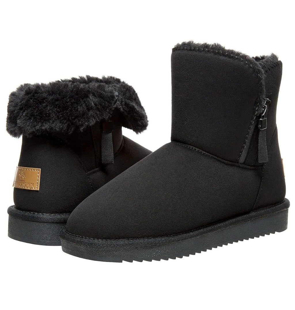 Camel crown Women’s 6 Snow Boot Warm Fur Winter Mid-calf Zipper Short Boot