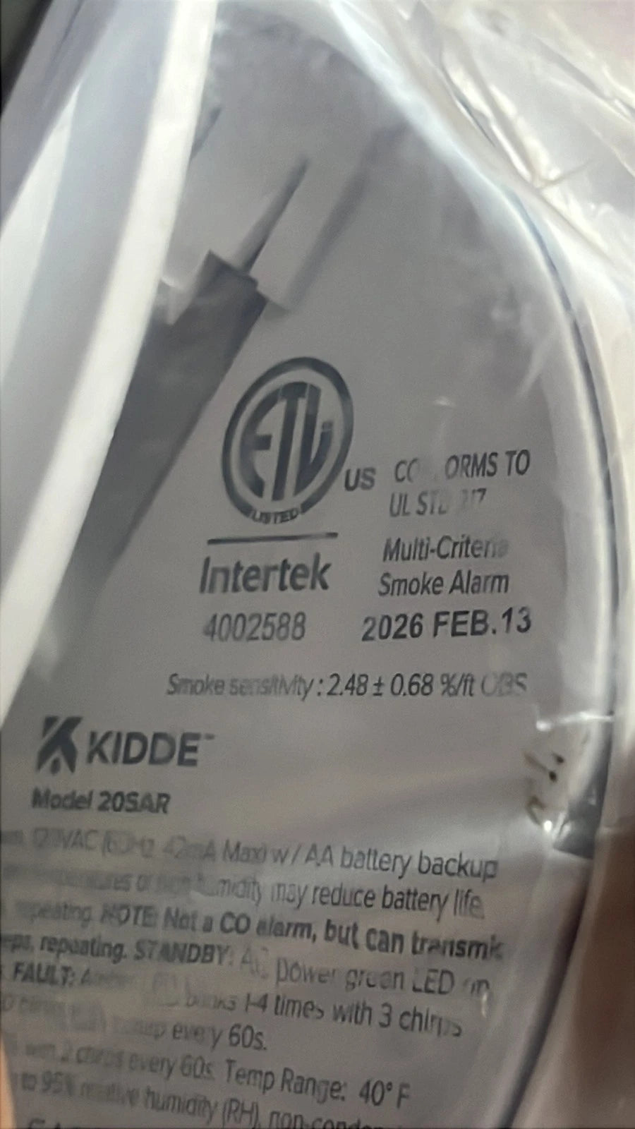 4 Pack Kidde Smoke Alarm Model 20SAR Hard Wired Detector, battery, NEW OPEN BOX