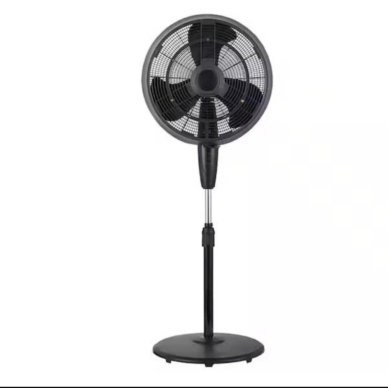 Pelonis 18 in. 3-Speed Outdoor Misting Pedestal Fan 1600 CFM Black.