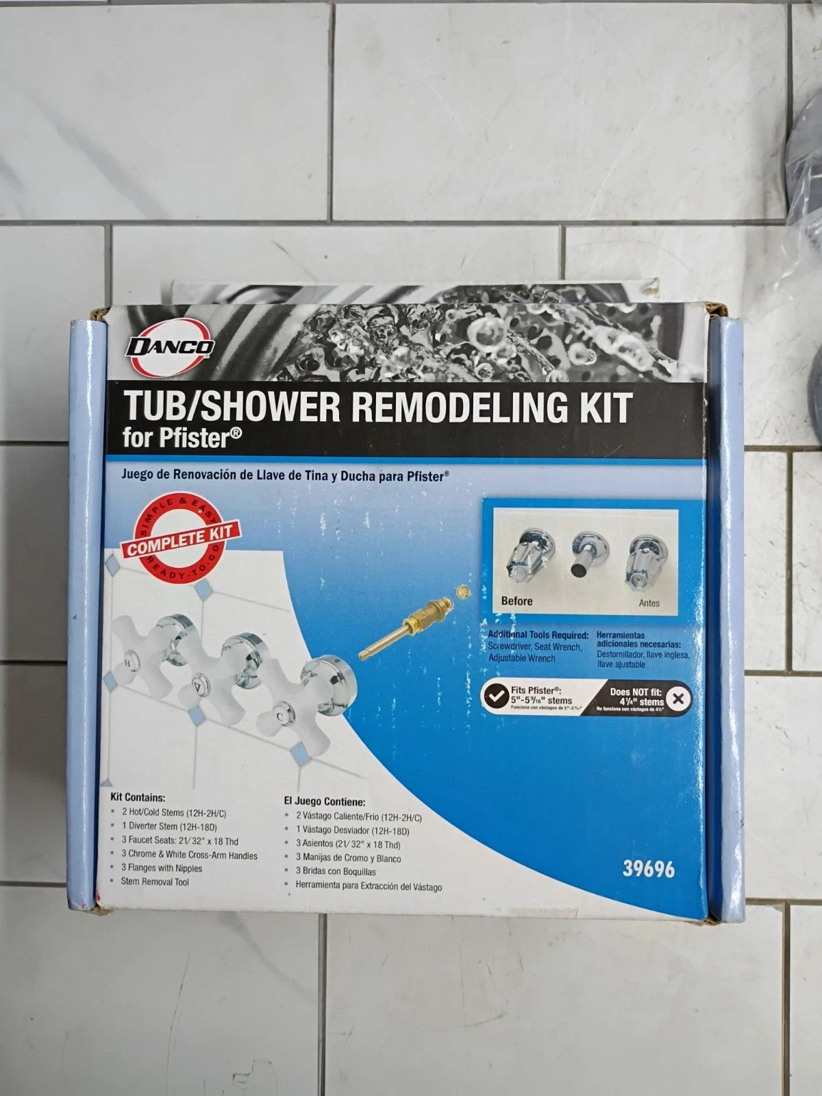 2pk Danco 39696 Cross-Arm 3Handle Tub/Shower Faucet Rebuild Kit Pfister Open Box