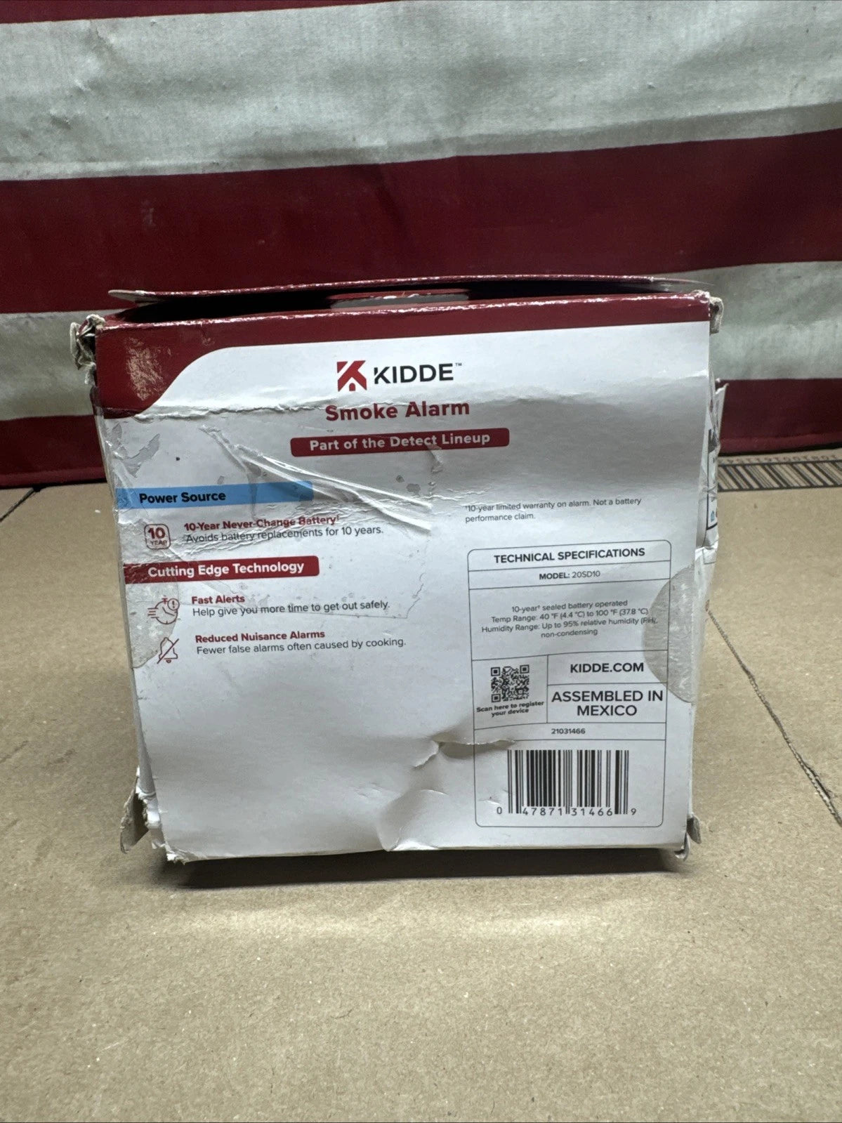2PK Kidde 20SD10 10-Year BatteryPowered Detect Smoke Alarm w/PhotoelectricSensor