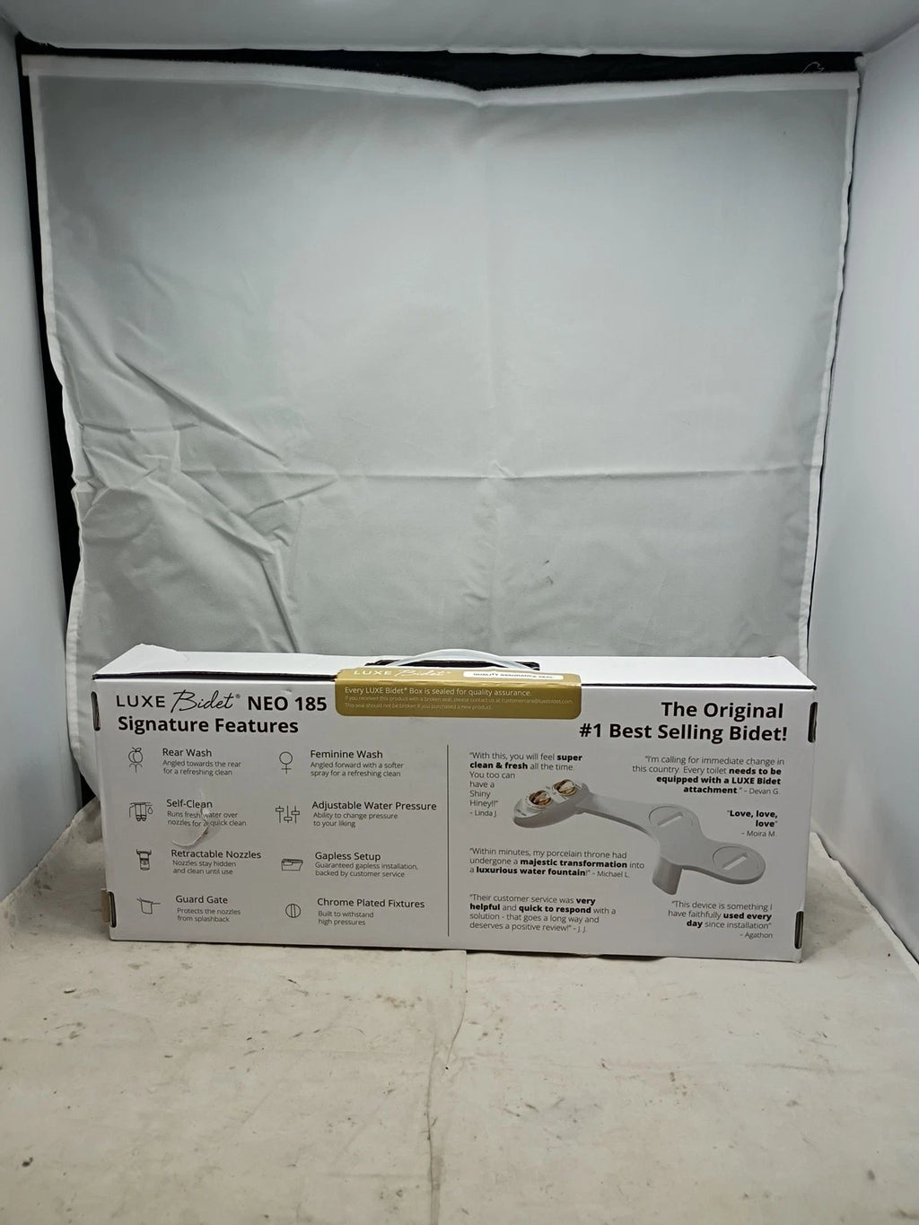 LUXE Bidet NEO 185 Gold Dual Nozzle Toilet Seat Attachment, New