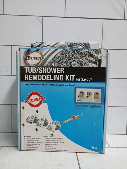Danco 39620 Tub/Shower 3-Handle Remodeling Trim Kit in Chrome for Sayco Open Box