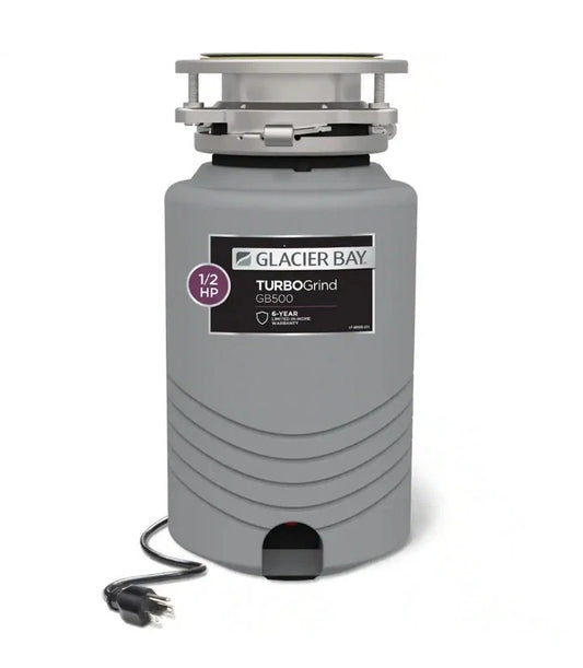 Glacier Bay GB500 Turbo Grind 1/2hp Garbage Disposal Continuous Feed Open Box