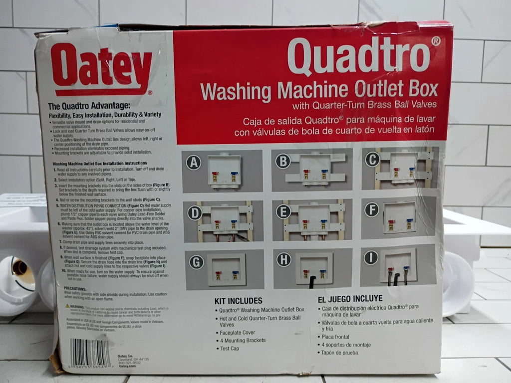 (2 Pack) Oatey 38529 Washing Machine Center Drain Outlet Box With Swt Valves OB