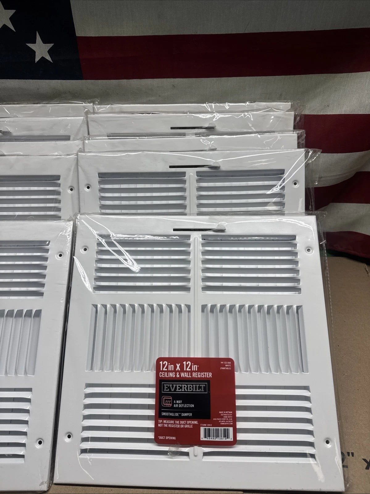 10 pack 12 in. x 12 in. 4-Way Steel Wall/Ceiling Register in White